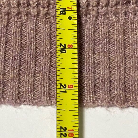 American Eagle Blush Pink Waflle Knit Wool Blend 1/4 Zip Sweater Women's Size L - Picture 3 of 16